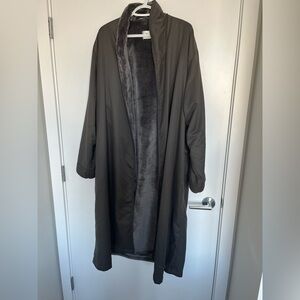 Microfiber Shimmer Lined Hotel Spa Robe - Charcoal, OS